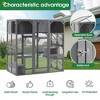 Outdoor Wooden Cat House Catio Enclosure With Super Large Enter Door Cat Kennel With Bouncy Bridge, Platforms And Small Houses For Kitten Cat - 2 of 4