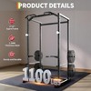 Power Cage, 1100 Lbs Multi-Functional Power Rack with Pull-Up Bar, Adjustable Safety Bars, Power Rack - 3 of 4