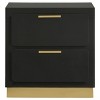 PAGED Nightstand Modern Side Table with 2 Storage Drawers and Gold Handles, Bedside Cabinet for Bedroom, Living Room - 2 of 4