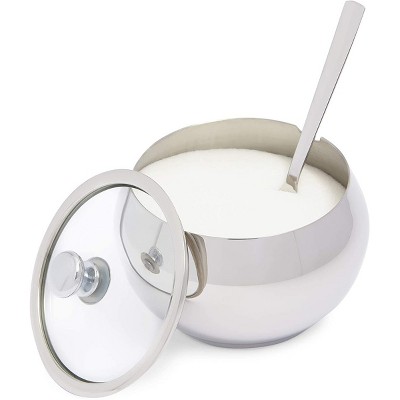 Okuna Outpost 3 Piece Set Stainless Steel Sugar Bowl with Lid and Spoon (7 oz)