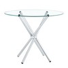 NicBex Round Dining Table Modern Tempered Glass Table for 4 with Cross Metal Base for Dining Room - 3 of 4