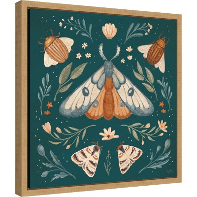 Winged Study II Butterfly Canvas Print with Maple Frame