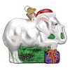 Old World Christmas 3.25 In White Elephant Tree Ornament , Santa Hat Gifts (1PC) - 2 of 3