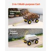 VEVOR 680 Lbs Steel Garden Cart on Wheels, Heavy Duty Garden Wagon Cart Pullable, Metal Outdoor Utility Yard Wagon Carts, Black - 4 of 4