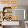 Vanity Desk with Sliding Mirror and Lights, Makeup Vanity Set with Drawers, Stool, Open Shelves, 3 Color Lighting Modes, Brightness Adjustable - 4 of 4