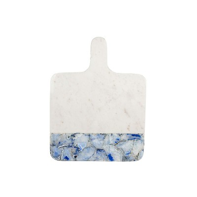 14" x 18.5" Wide Serving Board Blue Agate & Marble Charcuterie Tapas Cheese Fruit Serving Board