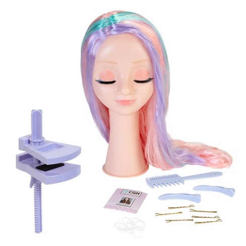 Cute Girl Hairstyles Pink Blue Purple Blonde Wig With Display Toy Beauty Playset Target