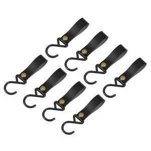 Unique Bargains PU Leather Strap Camping Outdoor S-shaped Hooks and Hangers 8 Pcs - 1 of 4
