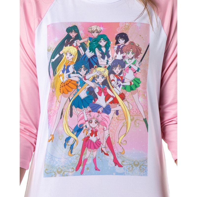 Sailor Moon Merch Women's Character Poster Raglan Jogger Pajama Set, 2 of 7