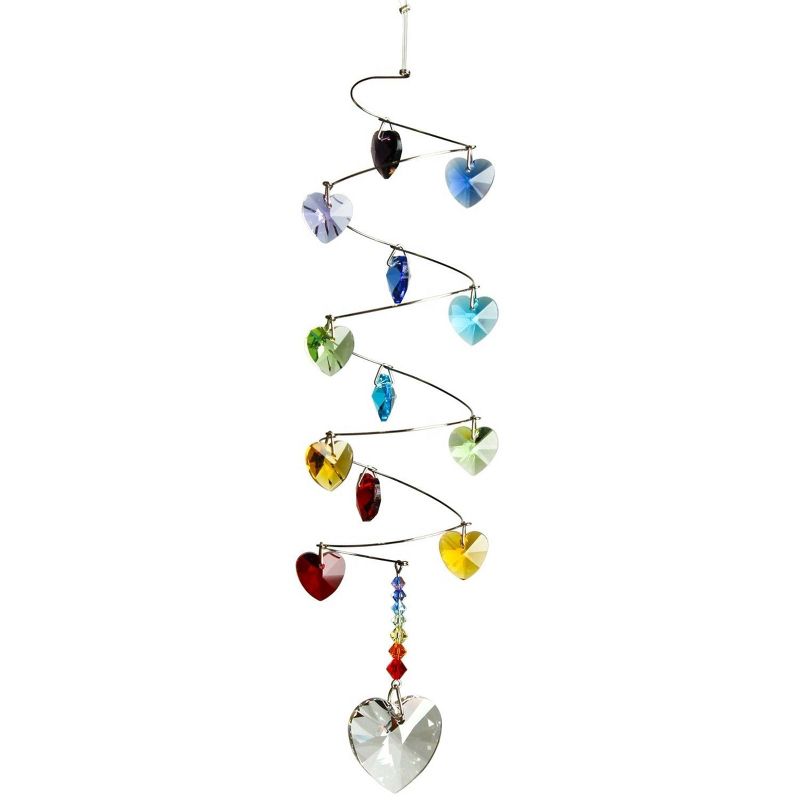 Woodstock Crystal Suncatchers, Crystal Spiral Rainbow Hearts, Crystal Wind Chimes For Inside, Office, Kitchen, Living Room Décor, 9"L, 4 of 8