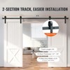VEVOR 8FT Sliding Barn Door Hardware Kit, 330LBS Heavy Duty Barn Door Track Kit for Double Doors, Fit 3.7-4.3FT Total Wide and 1.3"-1.8" Thick,Black - 3 of 4