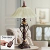 Kathy Ireland Amor Traditional Table Lamp 26" High Bronze Alabaster with Table Top Dimmer Champagne Glass Shade for Bedroom Living Room Bedside Office - 2 of 4