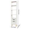 YIYIBYUS Bookshelf with Drawers, Floor Standing Book Storage Rack for Living Room, White - 4 of 4