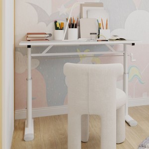 Kumasinova 23.6-35"H Adjustable Study Desk for Kids & Adults,Ergonomic Home Office Desk with Iron Frame & Wooden Top,330lbs Max - 1 of 4