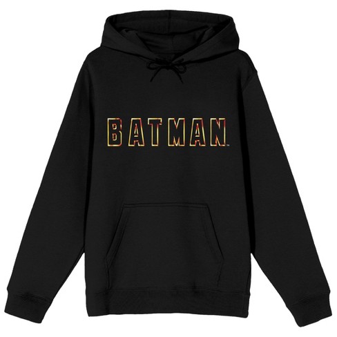 Men s Dc Comic Book Batman Text Black Graphic Print Hooded