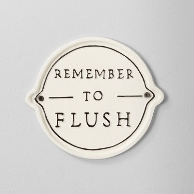 'Remember To Flush' Wall Sign White/Black - Hearth & Hand™ with Magnolia