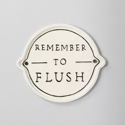 'Remember To Flush' Wall Sign White/Black - Hearth & Hand™ with Magnolia