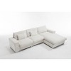 Nordic-Style L-Shaped Flannel Fabric Sofa with Wooden Frame for Minimalist Living Room - 3 of 4
