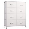 Tall 8-Drawer Fabric Dresser, Storage Tower with Fabric Bins, Double Chest of Drawers Organizer, - 3 of 4
