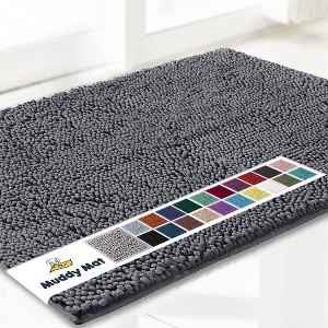 Muddy Mat Highly Absorbent  Soft Chenille Door Mat and Pet Rug Non Slip Thick Washable Area and Bath Mat for Indoor and Outdoor - 1 of 2
