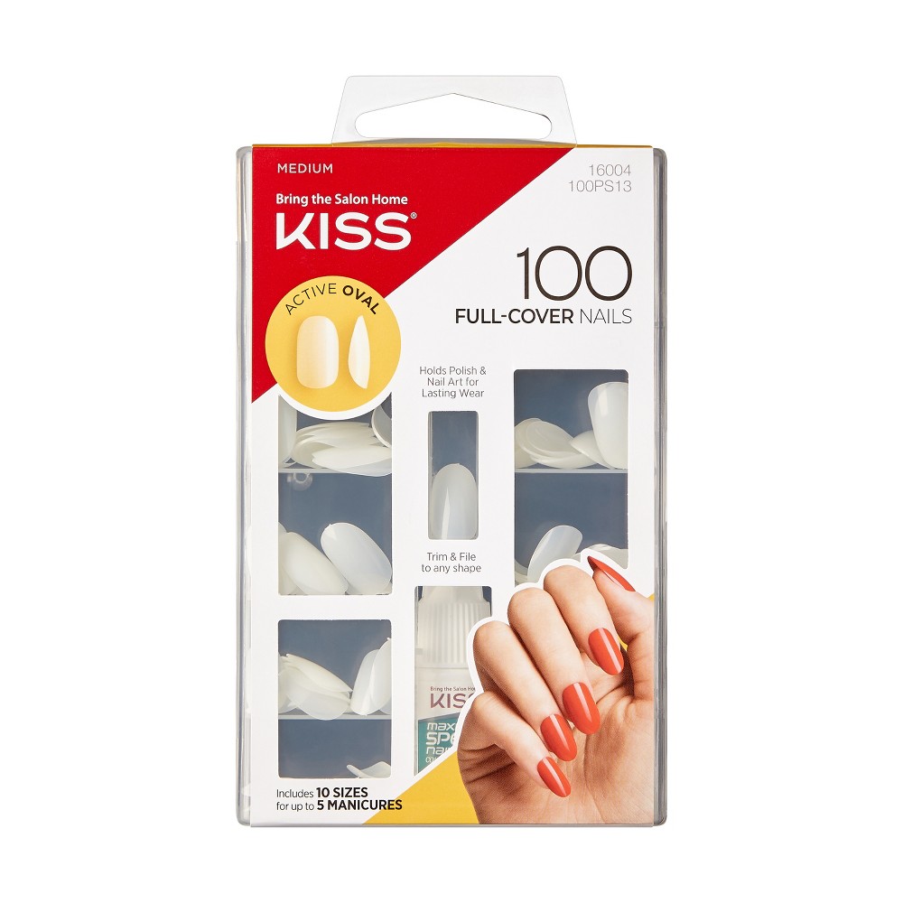 Photos - Manicure Cosmetics KISS Products Fake Nails - Active Oval - 101ct