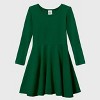 City Threads Girls Soft Jersey 100% Cotton Long Sleeve Skater Dress - USA-Made Twirly Dress for Toddlers/Kids - 3 of 4