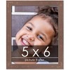 PosterPalooza | Photo Size Shabby Chic Brown Picture Frame - UV Acrylic, Foam Board Backing, Hanging Hardware - 2 of 4