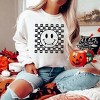 Simply Sage Market Women's Graphic Sweatshirt Halloween Bat Smiley Face - 2 of 2