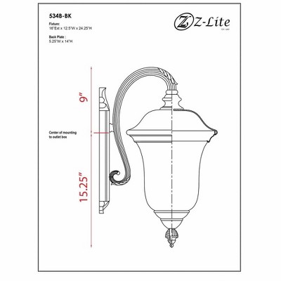 Z-Lite Armstrong 3 - Light Wall Light in  Black