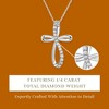 GILDED 1/4 Carat Total Weight Diamonds Twist Cross Pendant-Necklace in 10KT White Gold or 925 Sterling Silver, Natural Round-Cut Diamond, 18" Chain - 4 of 4