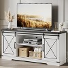 Jojoka Farmhouse TV Stand and Entertainment Center for TV Up to 65 Inches with Sliding Barn Doors and Adjustable Shelf - 2 of 4