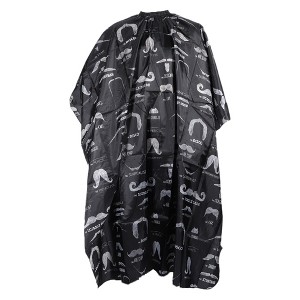 Unique Bargains Beards Pattern Hairdressing Cape 64.96"x57.09" Black 1 Pc - 1 of 4