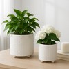 Home Decor Ceramic Flower Pots and Planters - Elegant Round Plant Pots Perfect For Patio, Garden, or Living Room Decor - Set of 2 - 3 of 4