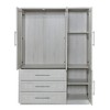 4 Door Wardrobe Armoire Closet with 3 Drawers, White - 2 of 3