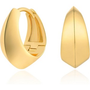 Dremmy Studios CZ Huggie Hoop Earrings | 14K Gold Plated, Chunky & Minimalist Gift - 1 of 4