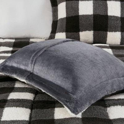 King Ivory and Black Buffalo Check Down Alternative Comforter Set