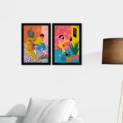15" x 21" (Set of 2) Minimalist Framed Wall Art Prints Yellow - Wynwood Studio: Modern Decor, Digital Portrait
