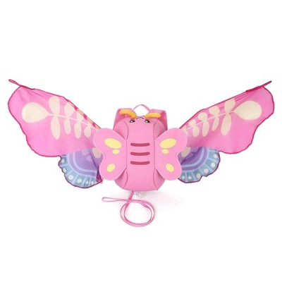 Kids Backpack Lightweight School Backpack with Tulle Wings and Anti-lost Safety Rope Toddler Backpack for Teen Girls Boys