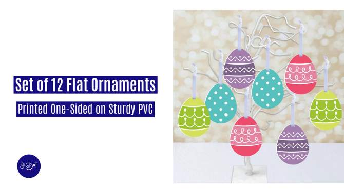 Big Dot of Happiness Hippity Hoppity - Easter Egg Decorations - Tree Ornaments - Set of 12, 2 of 10, play video