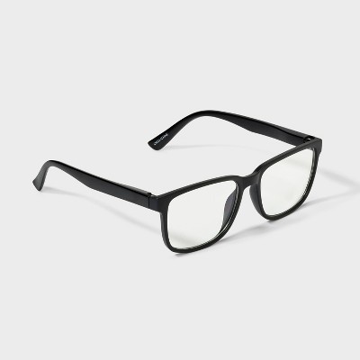 Men's Matte Plastic Rectangle Blue Light Filtering Glasses - Original Use Black - image 2