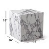 Bvlgari Marble Block Side Table, Manufactured Wood Foild with Faux Marble Grain Paper Square End Table, Accent Table - The Pop Home - 4 of 4