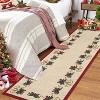 Christmas Area Rug, Holiday Carpet with Bells, Holly Berry & Ribbon Garland Design, Festive Throw Rug for Living Room, Bedroom - 4 of 4
