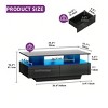 Modern High Gloss Coffee Table With LED Lights and 4 Sliding Drawers Center Cocktail Table For Living Room - 3 of 4