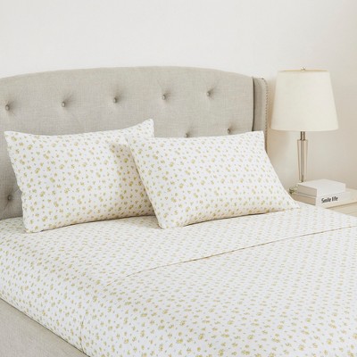 Full Sweet Rose Gold Printed Microfiber Sheet Set