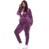 Women's Plus Size 2 Piece Velour Tracksuit Set - White Mark - 4 of 4