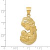 Black Bow Jewelry 14k Yellow Gold Large Mother Holding Child Pendant, 17 x 36mm - 3 of 4