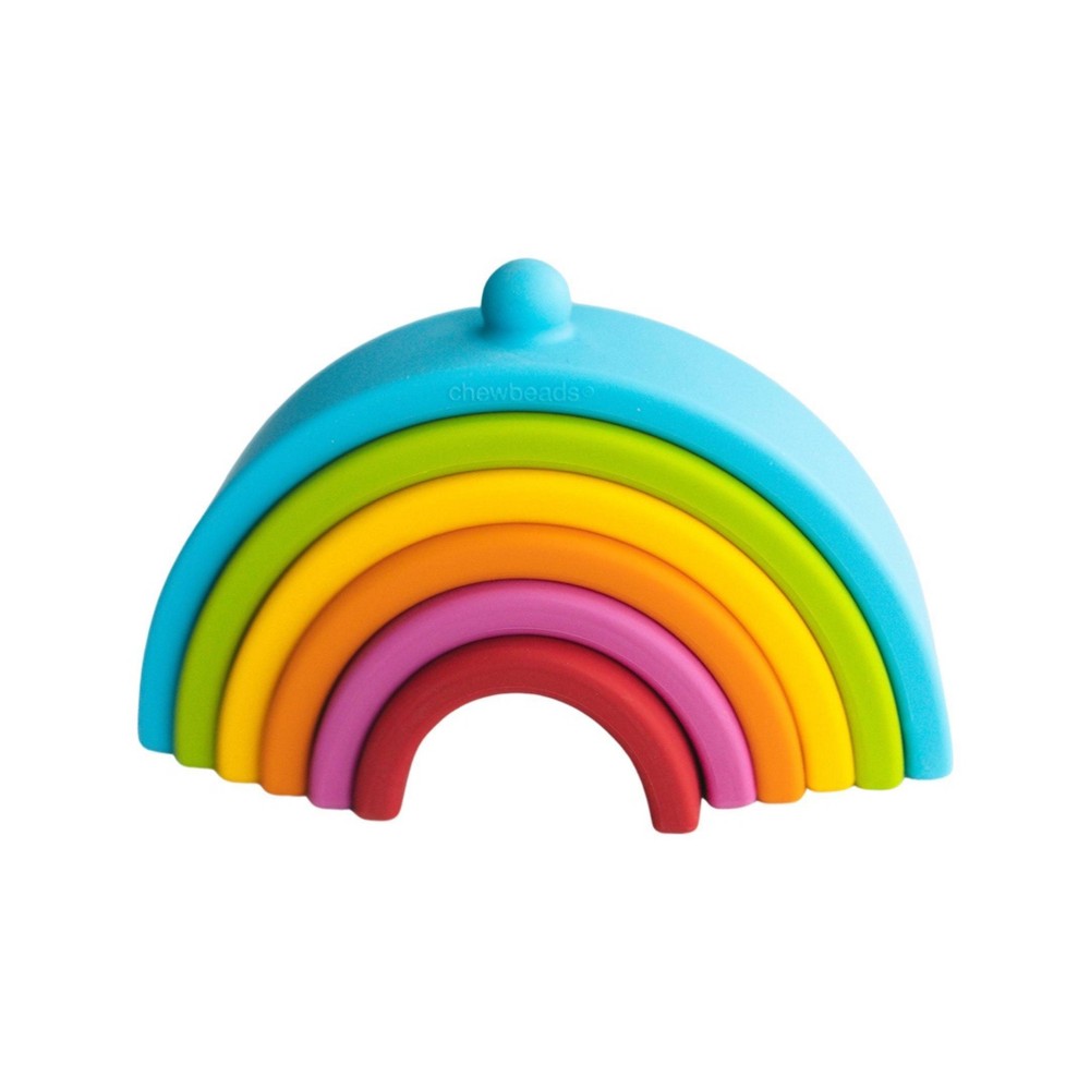 Photos - Rattle / Teether Chewbeads Stacker Teether - Rainbow: BPA-Free, Silicone, 6 Pieces