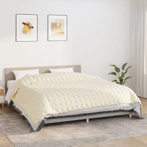 VidaXL Weighted Blanket Light Cream 86.6 in.x102.4 in. 24.3 lb Fabric - 1 of 4