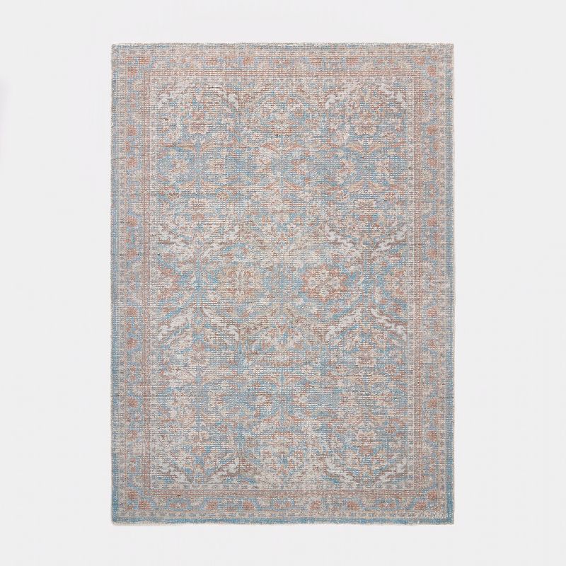 Persian Printed Poly/Wool Handmade Tufted Area Rug Blue/Brown - Threshold™ designed with Studio McGee, 1 of 6