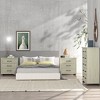 Festivo 3pc Contemporary 38" 5 Drawer Chest and 3 Drawer Nightstand Set Saw Cut Off-White - 2 of 4